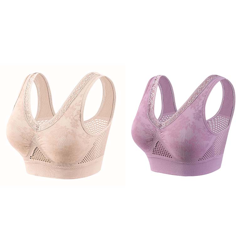 【✨1 + 1 grátis – 2 unidades】Sutiã sem aro com renda para mulher, com excelente sustentação