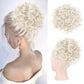 ✨ Aplique de Cabelo Curto e Cacheado – Coque Volumoso com Cordão Elástico para Um Visual Instantâneo