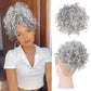 ✨ Aplique de Cabelo Curto e Cacheado – Coque Volumoso com Cordão Elástico para Um Visual Instantâneo