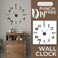 Modern DIY Punch-Free Wall Clock