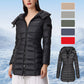 Winter women's mid-length padded jacket warm solid color hooded jacket【FREE SHIPPING】