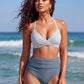 ✨👙 Biquíni feminino cintura alta com controle de barriga e design elegante em V