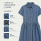 ✨👗 Vestido camisa jeans feminino elegante e casual confortável para o dia a dia