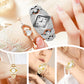 💜⌚ Relógio Retrô Feminino com Strass Brilhantes – Elegância clássica e charme sofisticado para todos os momentos