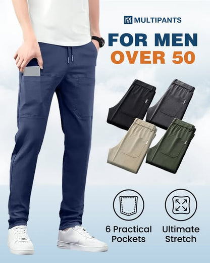 🔥👖 MultiPants masculinas elásticas – conforto total e liberdade de movimento  ✔ Versão 2 (dor + solução)