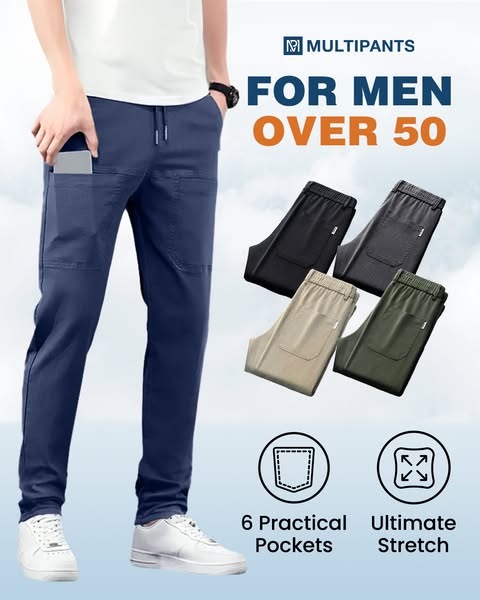 🔥👖 MultiPants masculinas elásticas – conforto total e liberdade de movimento  ✔ Versão 2 (dor + solução)