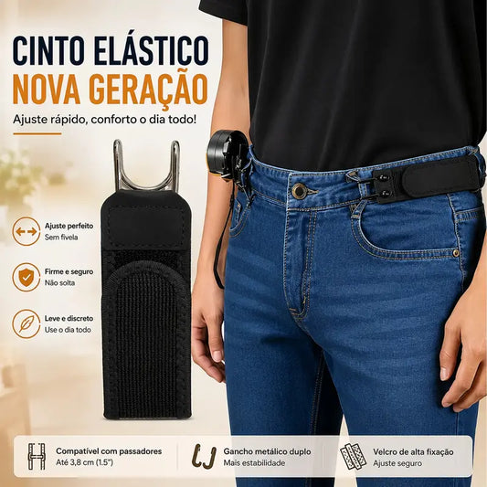 🧷✨ Cinto Elástico Sem Fivela Ajustável – Conforto Invisível e Ajuste Perfeito