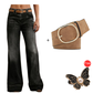 📢📢50% de desconto!! ⏰Calça jeans feminina estilo retrô boca de sino com bolsos