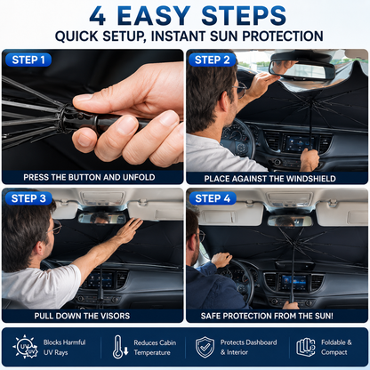 ☀️🚗 Protetor solar para para-brisa automotivo – bloqueia calor e raios UV