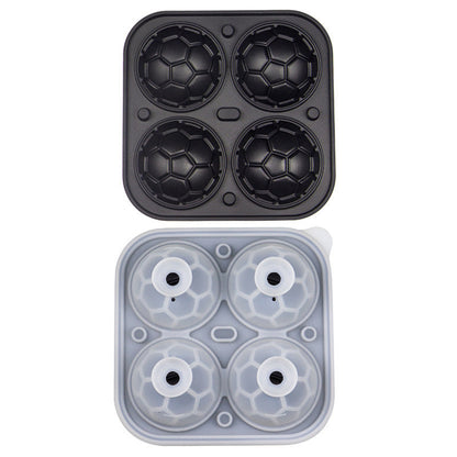 📢📢50% DE DESCONTO!! ⏰ Forma de Gelo de Silicone em Forma de Bola de Futebol – Cubos de 5,5 cm, Derretimento Lento, Design à Prova de Vazamentos, 4 Cores, Ideal para Noites de Jogos e Coquetéis 🥂