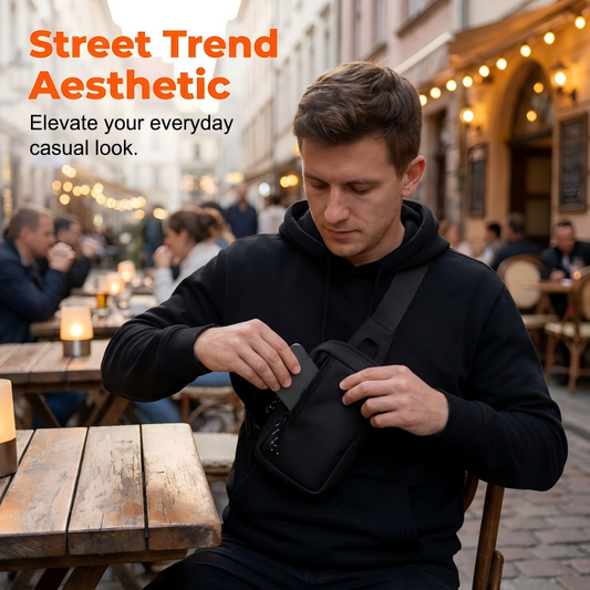 🎒OFERTA POR TEMPO LIMITADO: 50% DE DESCONTO💥Mochila Transversal Urbana Masculina – Minimalista, Resistente à Água e Leve✨
