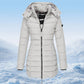 Winter women's mid-length padded jacket warm solid color hooded jacket【FREE SHIPPING】