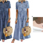 ✨👗 Vestido maxi jeans vintage feminino – elegante, confortável e versátil