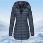 Winter women's mid-length padded jacket warm solid color hooded jacket【FREE SHIPPING】