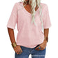 🎀Hot Sale -50% Off👚Women's Solid Color V-Neck T-shirt