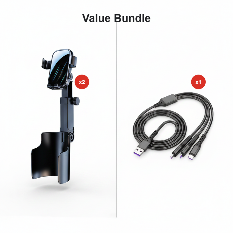 📱🚗 Suporte magnético para carro no porta-copos – estável e ajustável 360°