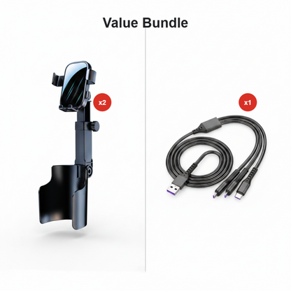 📱🚗 Suporte magnético para carro no porta-copos – estável e ajustável 360°