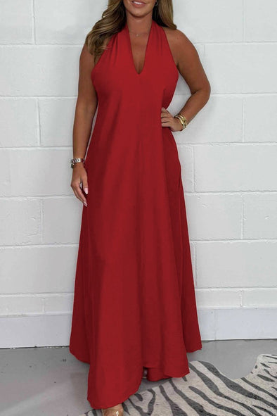 Women's Flowy T-Back Maxi Dress