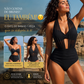 ✨👙 Biquíni feminino cintura alta com controle de barriga e design elegante em V
