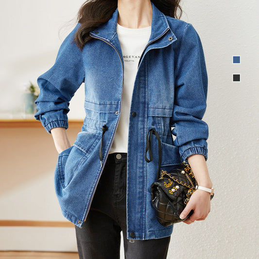 [Best Gift For Her] Women's Zipper Windproof Denim Jacket