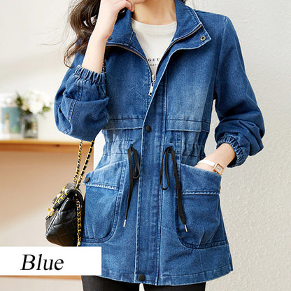 [Best Gift For Her] Women's Zipper Windproof Denim Jacket