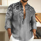 Men's Stand Collar Casual Print Long-sleeve Shirt