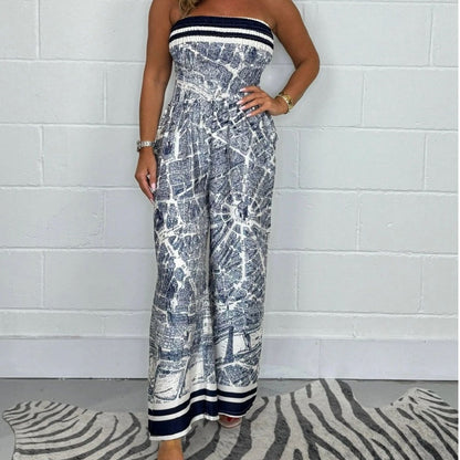 Strapless Printed Pleated Jumpsuit🥰2024 NEW-49% OFF🥰