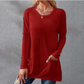 Women Casual Long Sleeve T-Shirt with Round Neck Pocket