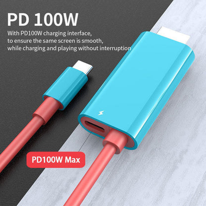 🎮 Adaptador USB-C Para HDMI Switch – Jogue na Tela Grande com Carregamento Rápido PD 100W
