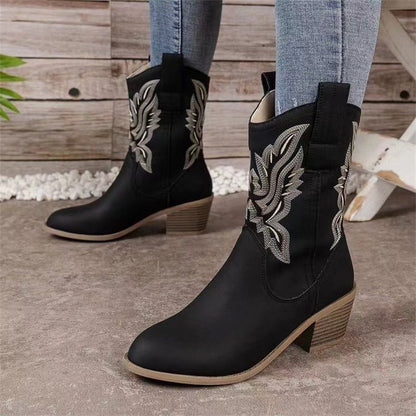 Women’s Comfortable Vintage Chunky-heel Support Boots