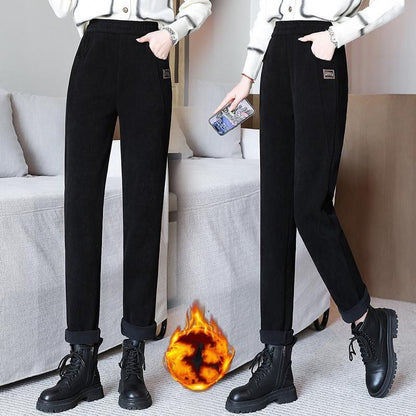 🔥Limited time offer🔥Women's high waist warm faux fleece lined trousers