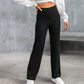 👖✨ Calça feminina cintura alta com perna larga – elegante, confortável e elástica