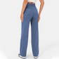 👖✨ Calça feminina cintura alta com perna larga – elegante, confortável e elástica