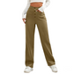 👖✨ Calça feminina cintura alta com perna larga – elegante, confortável e elástica