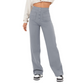 👖✨ Calça feminina cintura alta com perna larga – elegante, confortável e elástica
