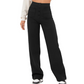 👖✨ Calça feminina cintura alta com perna larga – elegante, confortável e elástica
