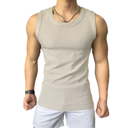 🔥Itens Essenciais de Verão Masculinos - Compre 3 e Leve 2 Grátis🎽Regata Slim Elástica de Secagem Rápida e Gola Redonda