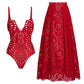 ✨👙 Maiô feminino com saia longa elegante e confortável para o verão
