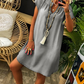 👗✨ Vestido feminino com decote em V casual e confortável para o dia a dia