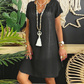👗✨ Vestido feminino com decote em V casual e confortável para o dia a dia