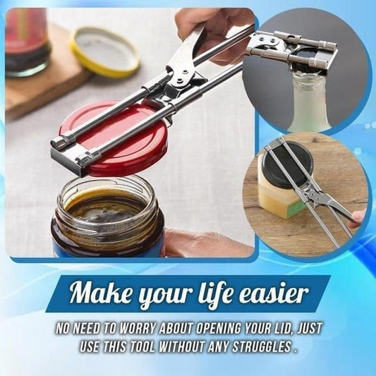🔥Último dia - Compre 1 e leve 2!🎁Abridor de latas multifuncional ajustável em aço inoxidável