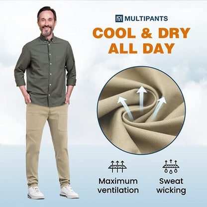 🔥👖 MultiPants masculinas elásticas – conforto total e liberdade de movimento  ✔ Versão 2 (dor + solução)