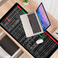 ⌨️ 50% DE DESCONTO AGORA! 🖱️ Tapete de teclado antiderrapante supergrande da Quick Key – Padrão com atalhos de software de escritório, base antiderrapante e ideal para produtividade 🚀