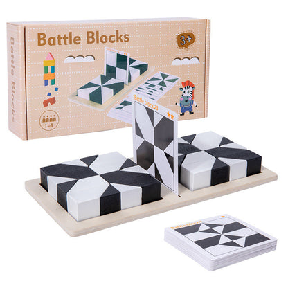 🧠🧩 Conjunto de blocos quebra-cabeça criativo preto e branco para crianças – diversão e aprendizado