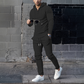 2-delers sett med ensfarget hettegenser og joggebukse for menn【Gratis levering】