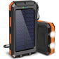 🔥 Carregador portátil solar de 10 000 mAh, carregador alimentado a energia solar com duas lanternas LED, carregador portátil para viagens e acampamentos