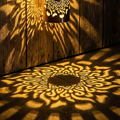 ✨🌙 Luz solar projetora mandala – decoração externa elegante e mágica