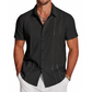 ✨👔 Camisa masculina de manga curta elegante e leve perfeita para o dia a dia e verão
