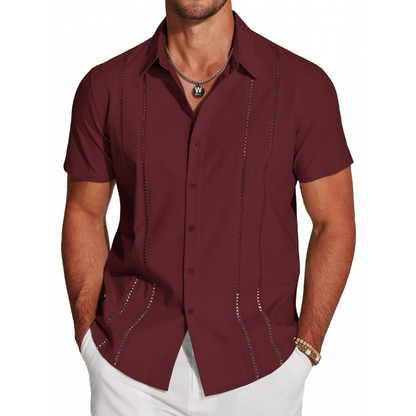 ✨👔 Camisa masculina de manga curta elegante e leve perfeita para o dia a dia e verão