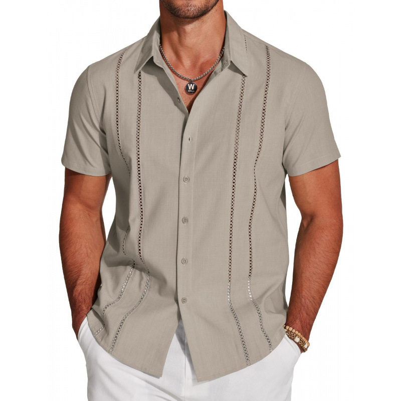 ✨👔 Camisa masculina de manga curta elegante e leve perfeita para o dia a dia e verão